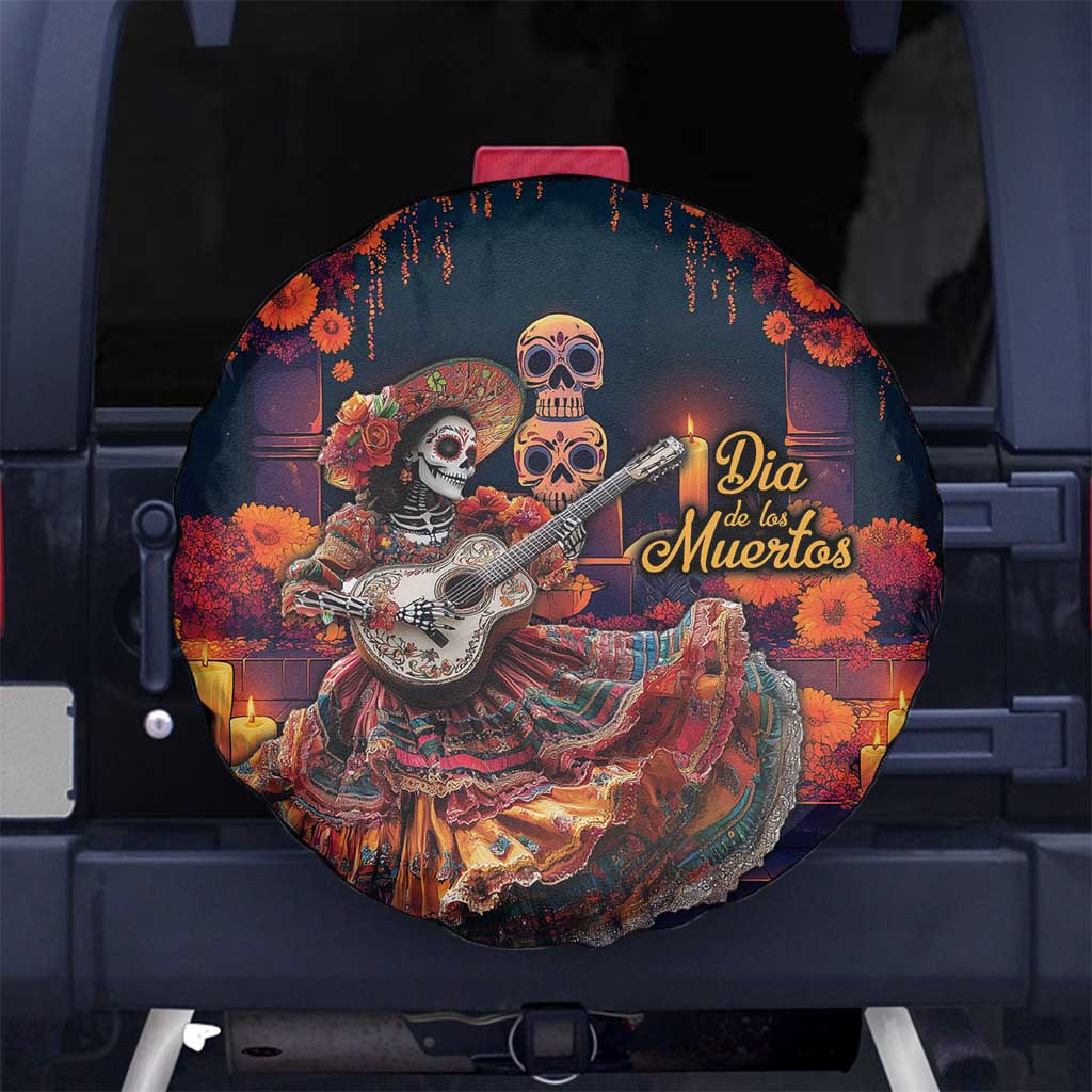 Mexican La Catrina Skeletons Dancing Spare Tire Cover Dia de Los Muertos Verion 1 - Wonder Print Shop