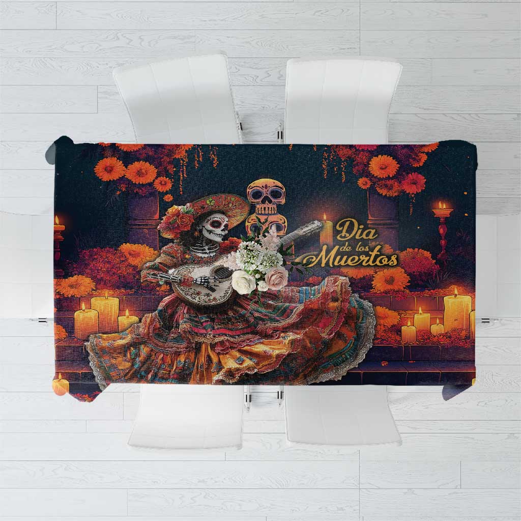 Mexican La Catrina Skeletons Dancing Tablecloth Dia de Los Muertos Verion 1 - Wonder Print Shop