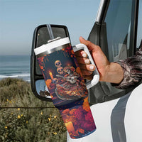 Mexican La Catrina Skeletons Dancing Tumbler With Handle Dia de Los Muertos Verion 1 - Wonder Print Shop