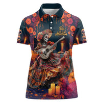 Mexican La Catrina Skeletons Dancing Women Polo Shirt Dia de Los Muertos Verion 1 - Wonder Print Shop