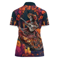 Mexican La Catrina Skeletons Dancing Women Polo Shirt Dia de Los Muertos Verion 1 - Wonder Print Shop