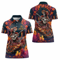 Mexican La Catrina Skeletons Dancing Women Polo Shirt Dia de Los Muertos Verion 1 - Wonder Print Shop
