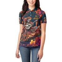 Mexican La Catrina Skeletons Dancing Women Polo Shirt Dia de Los Muertos Verion 1 - Wonder Print Shop