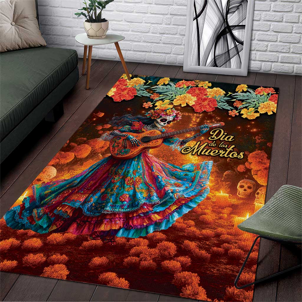 Mexican La Catrina Skeletons Dancing Area Rug Dia de Los Muertos Verion 2 LT9 - Wonder Print Shop
