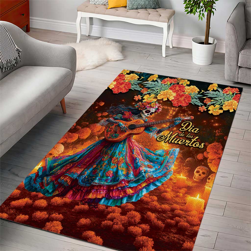 Mexican La Catrina Skeletons Dancing Area Rug Dia de Los Muertos Verion 2 LT9 - Wonder Print Shop