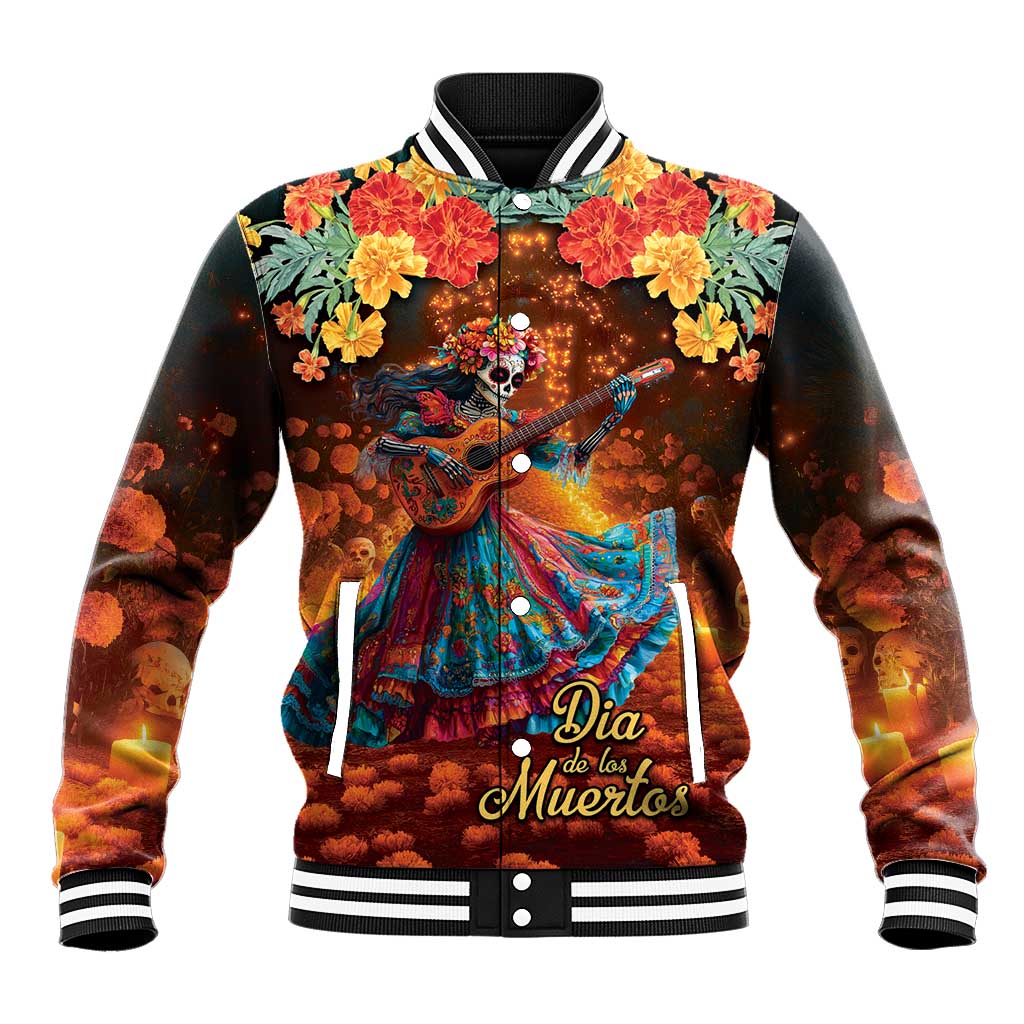 Mexican La Catrina Skeletons Dancing Baseball Jacket Dia de Los Muertos Verion 2 LT9 - Wonder Print Shop