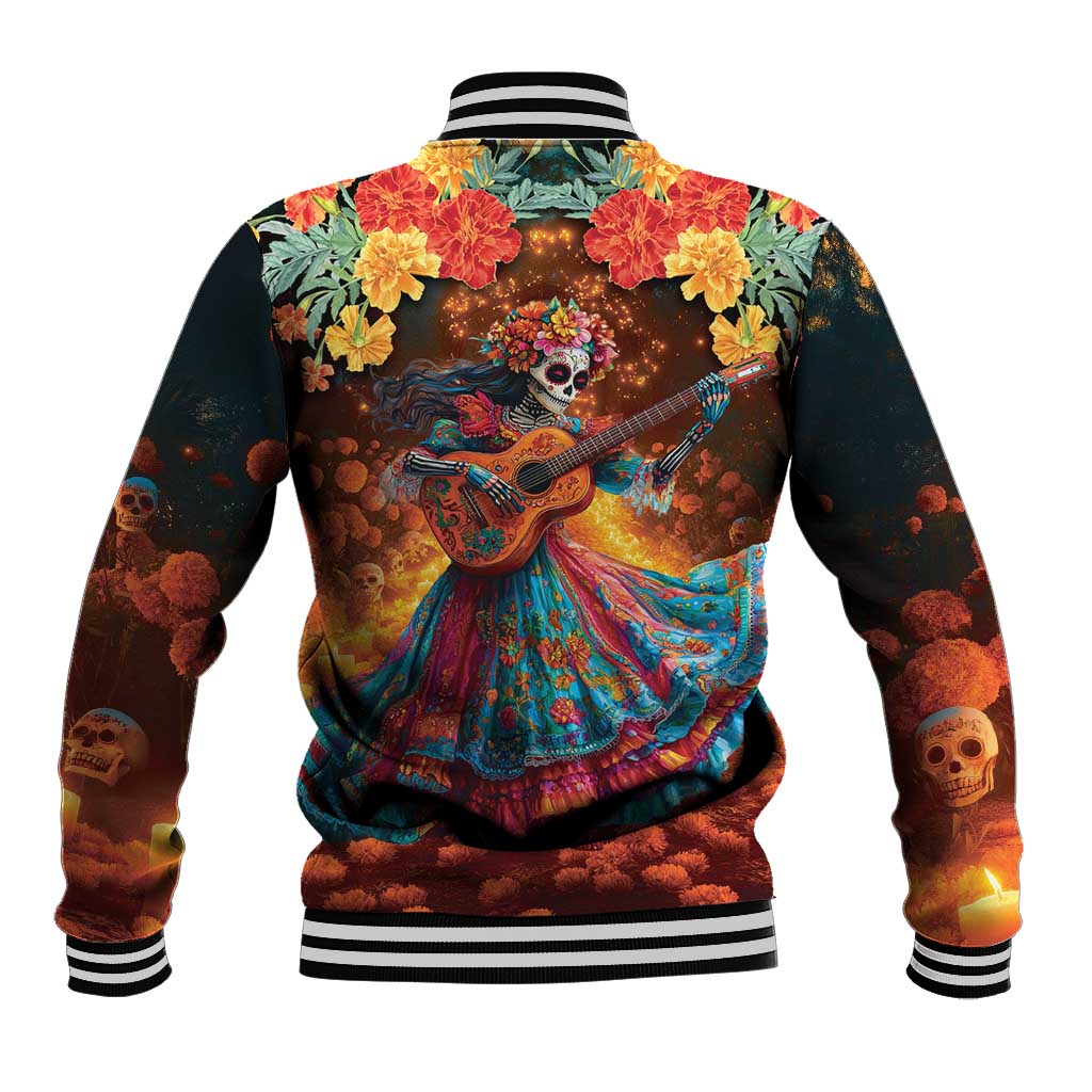 Mexican La Catrina Skeletons Dancing Baseball Jacket Dia de Los Muertos Verion 2 LT9 - Wonder Print Shop
