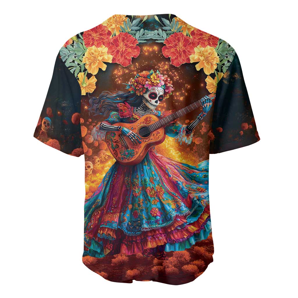 Mexican La Catrina Skeletons Dancing Baseball Jersey Dia de Los Muertos Verion 2 LT9 - Wonder Print Shop
