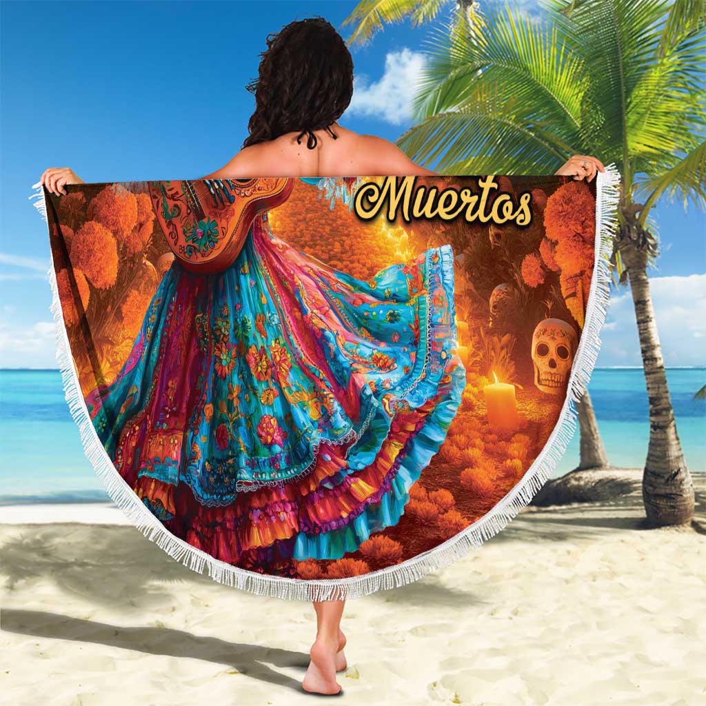 Mexican La Catrina Skeletons Dancing Beach Blanket Dia de Los Muertos Verion 2 LT9 - Wonder Print Shop