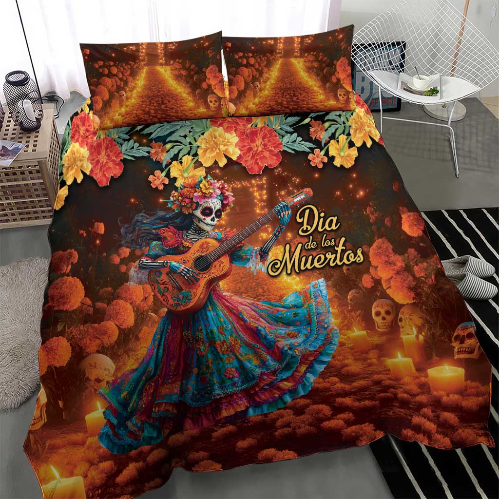 Mexican La Catrina Skeletons Dancing Bedding Set Dia de Los Muertos Verion 2 LT9 - Wonder Print Shop