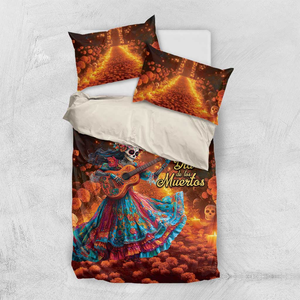 Mexican La Catrina Skeletons Dancing Bedding Set Dia de Los Muertos Verion 2 LT9 - Wonder Print Shop