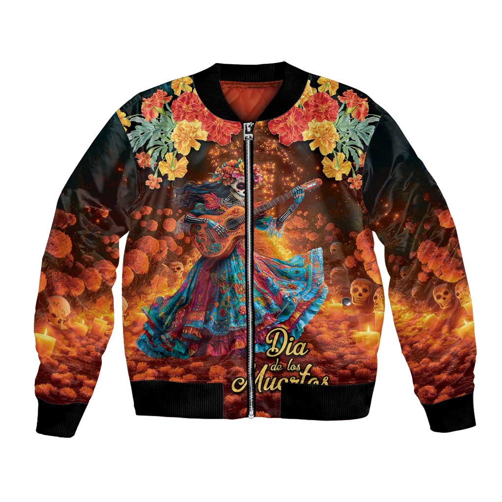 Mexican La Catrina Skeletons Dancing Bomber Jacket Dia de Los Muertos Verion 2 LT9 - Wonder Print Shop