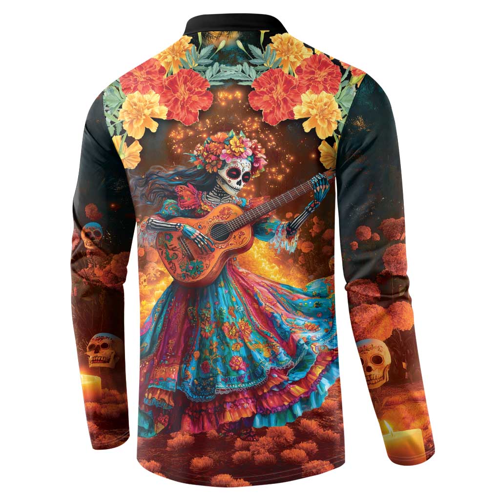 Mexican La Catrina Skeletons Dancing Button Sweatshirt Dia de Los Muertos Verion 2 LT9 - Wonder Print Shop