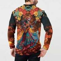 Mexican La Catrina Skeletons Dancing Button Sweatshirt Dia de Los Muertos Verion 2 LT9 - Wonder Print Shop