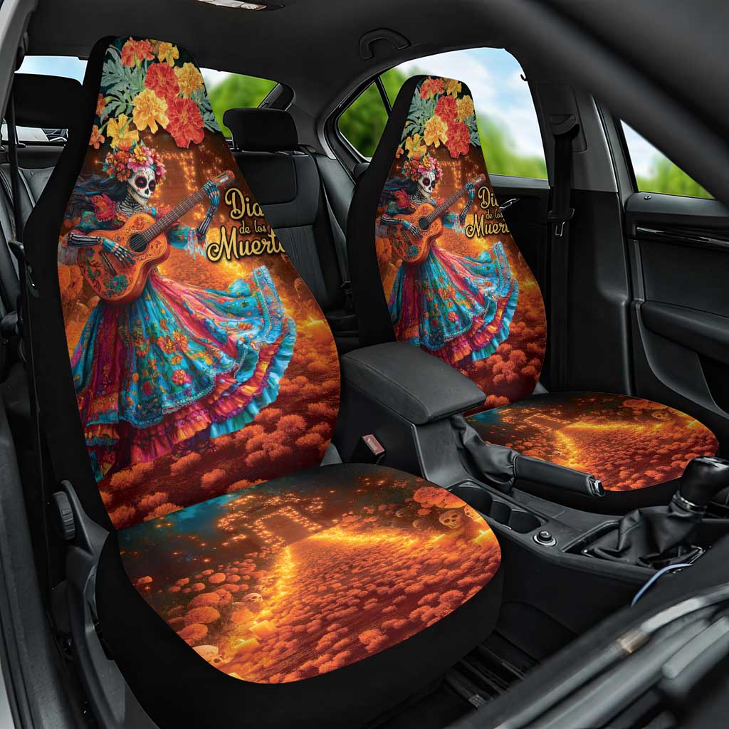Mexican La Catrina Skeletons Dancing Car Seat Cover Dia de Los Muertos Verion 2 LT9 - Wonder Print Shop