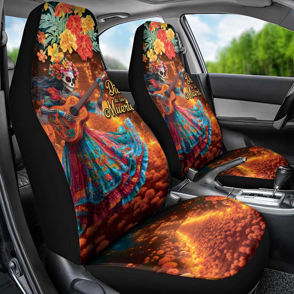 Mexican La Catrina Skeletons Dancing Car Seat Cover Dia de Los Muertos Verion 2 LT9 - Wonder Print Shop