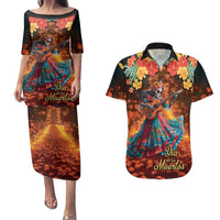 Mexican La Catrina Skeletons Dancing Couples Matching Puletasi and Hawaiian Shirt Dia de Los Muertos Verion 2 LT9 - Wonder Print Shop