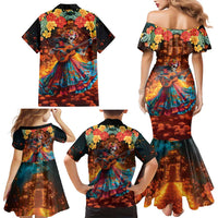 Mexican La Catrina Skeletons Dancing Family Matching Mermaid Dress and Hawaiian Shirt Dia de Los Muertos Verion 2 LT9 - Wonder Print Shop