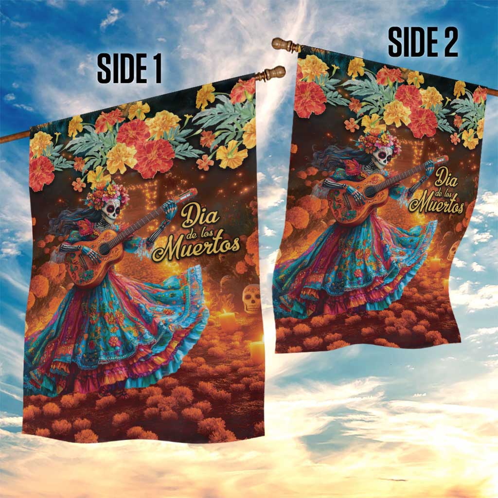 Mexican La Catrina Skeletons Dancing Garden Flag Dia de Los Muertos Verion 2 - Wonder Print Shop