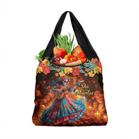 Mexican La Catrina Skeletons Dancing Grocery Bag Dia de Los Muertos Verion 2