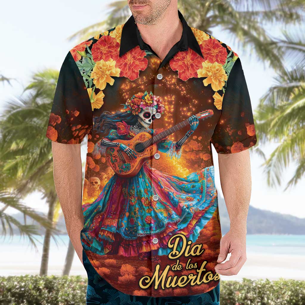 Mexican La Catrina Skeletons Dancing Hawaiian Shirt Dia de Los Muertos Verion 2 - Wonder Print Shop