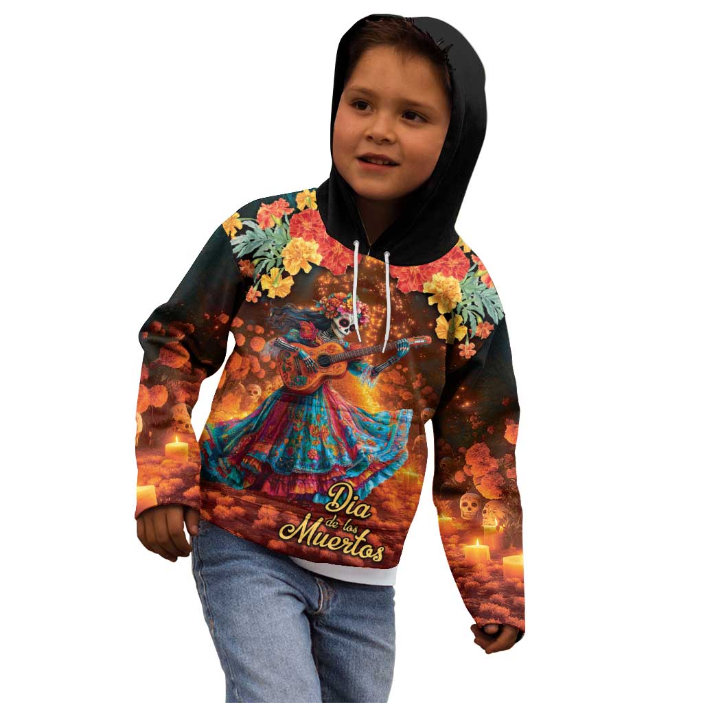 Mexican La Catrina Skeletons Dancing Kid Hoodie Dia de Los Muertos Verion 2 - Wonder Print Shop