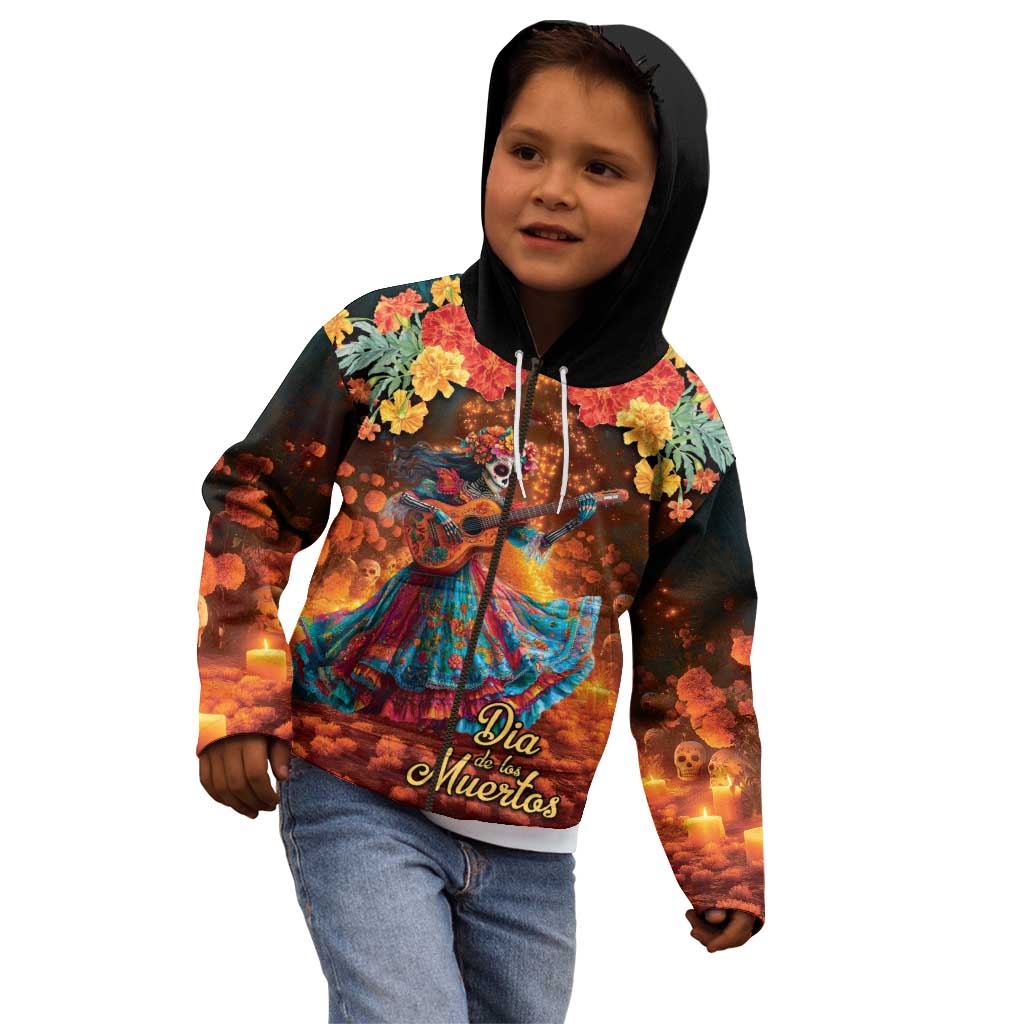 Mexican La Catrina Skeletons Dancing Kid Hoodie Dia de Los Muertos Verion 2 - Wonder Print Shop