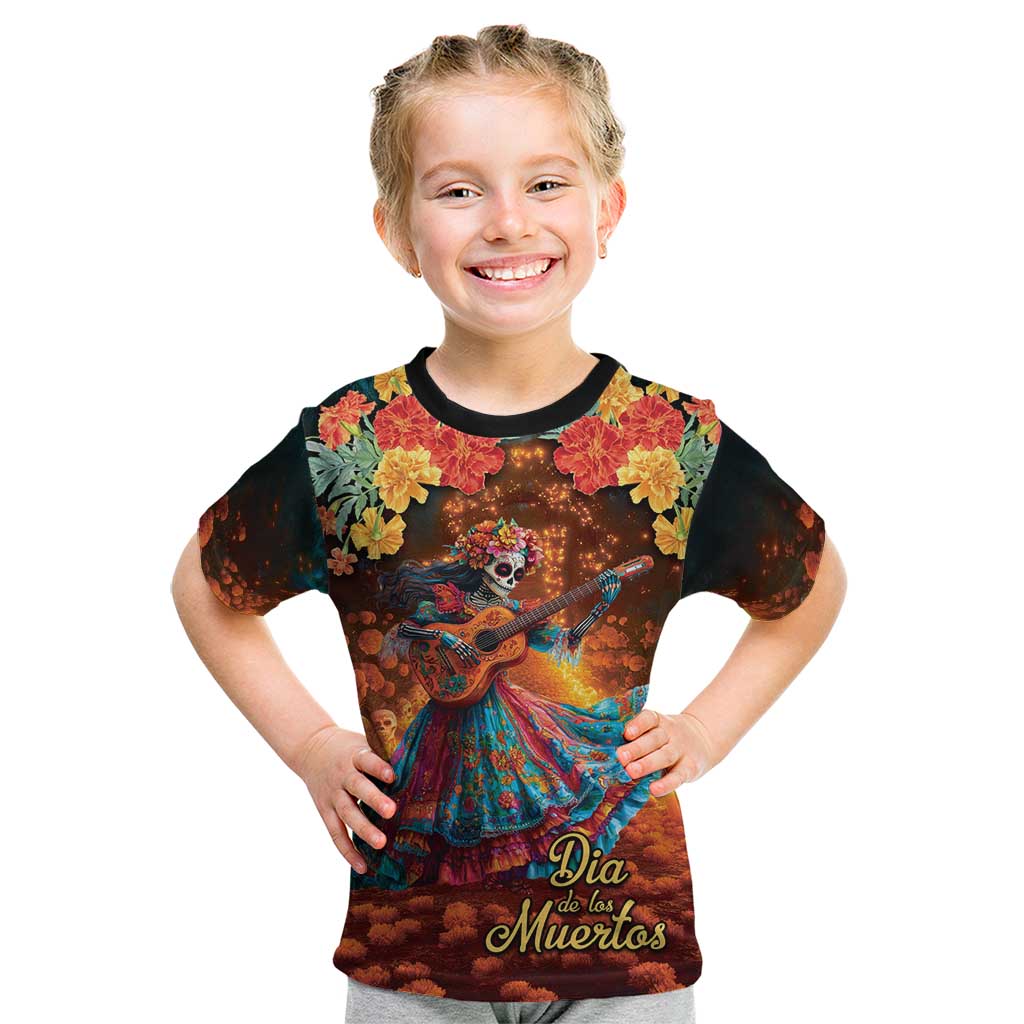 Mexican La Catrina Skeletons Dancing Kid T Shirt Dia de Los Muertos Verion 2 - Wonder Print Shop