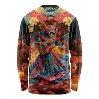 Mexican La Catrina Skeletons Dancing Long Sleeve Shirt Dia de Los Muertos Verion 2 - Wonder Print Shop
