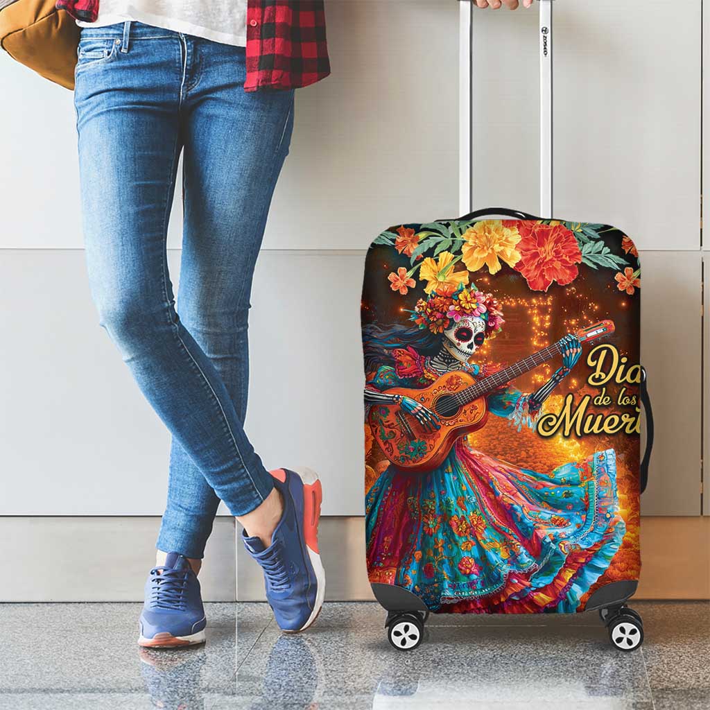 Mexican La Catrina Skeletons Dancing Luggage Cover Dia de Los Muertos Verion 2 - Wonder Print Shop
