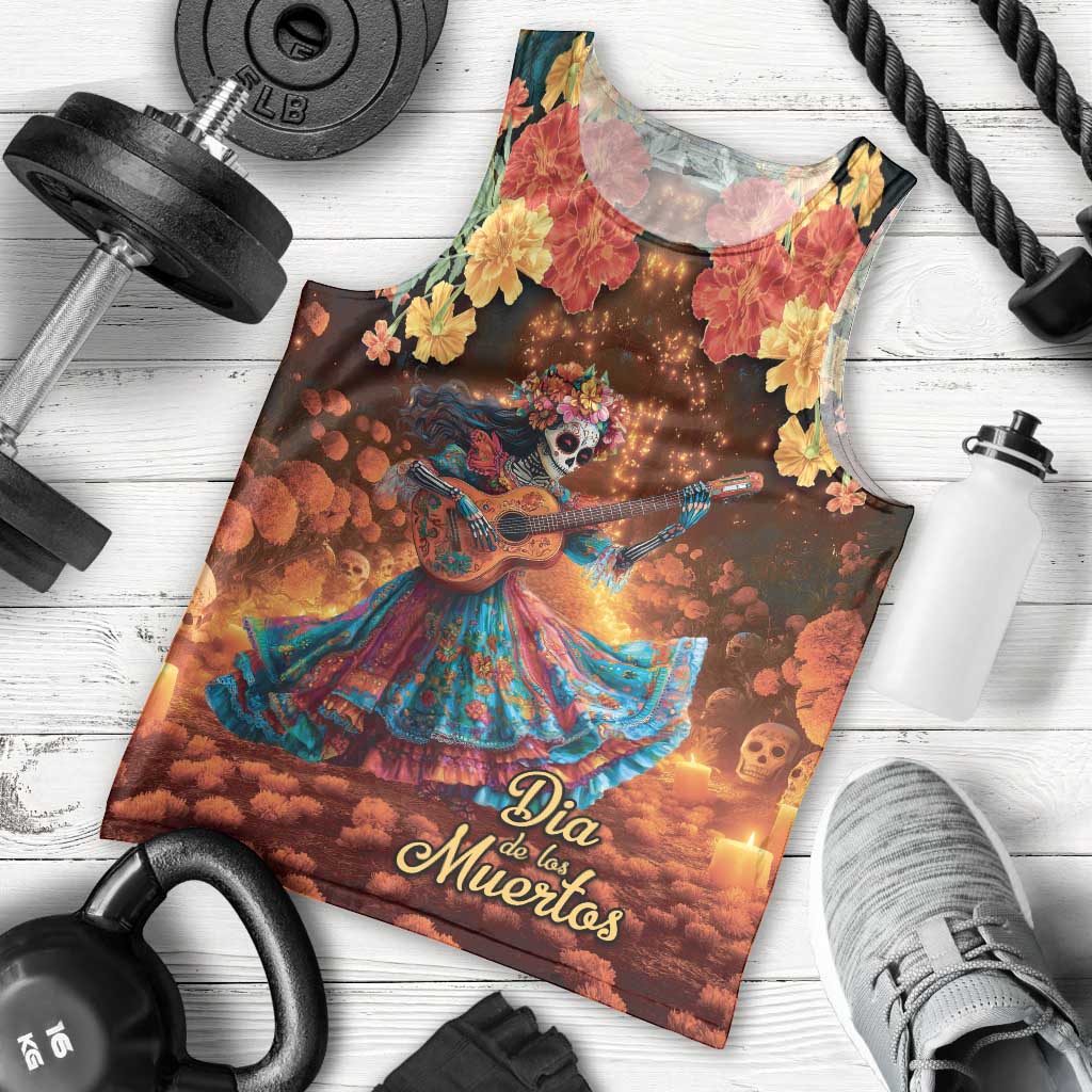 Mexican La Catrina Skeletons Dancing Men Tank Top Dia de Los Muertos Verion 2 - Wonder Print Shop