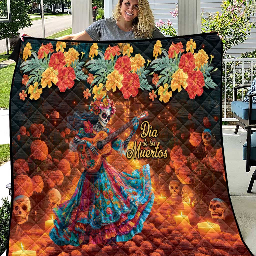 Mexican La Catrina Skeletons Dancing Quilt Dia de Los Muertos Verion 2 - Wonder Print Shop