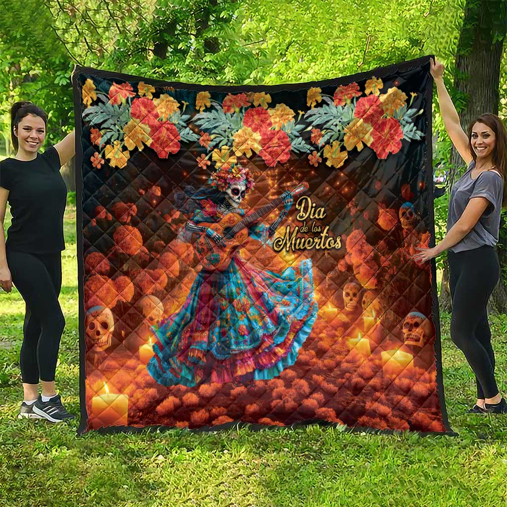 Mexican La Catrina Skeletons Dancing Quilt Dia de Los Muertos Verion 2 - Wonder Print Shop