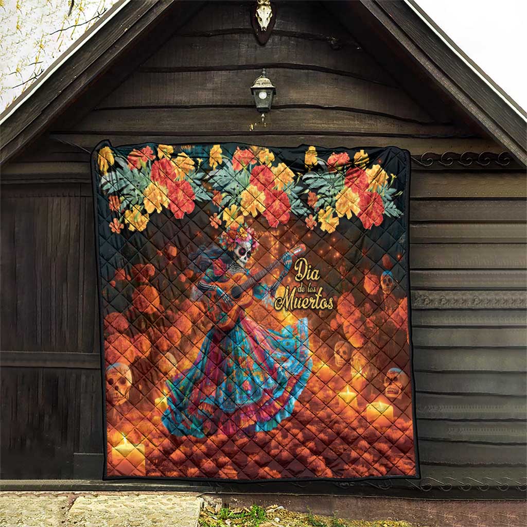 Mexican La Catrina Skeletons Dancing Quilt Dia de Los Muertos Verion 2 - Wonder Print Shop