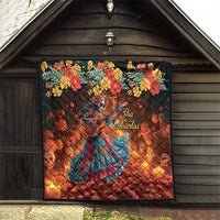 Mexican La Catrina Skeletons Dancing Quilt Dia de Los Muertos Verion 2 - Wonder Print Shop