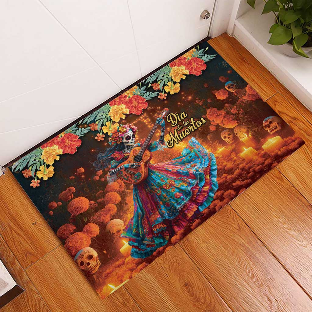 Mexican La Catrina Skeletons Dancing Rubber Doormat Dia de Los Muertos Verion 2 - Wonder Print Shop