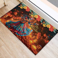 Mexican La Catrina Skeletons Dancing Rubber Doormat Dia de Los Muertos Verion 2 - Wonder Print Shop