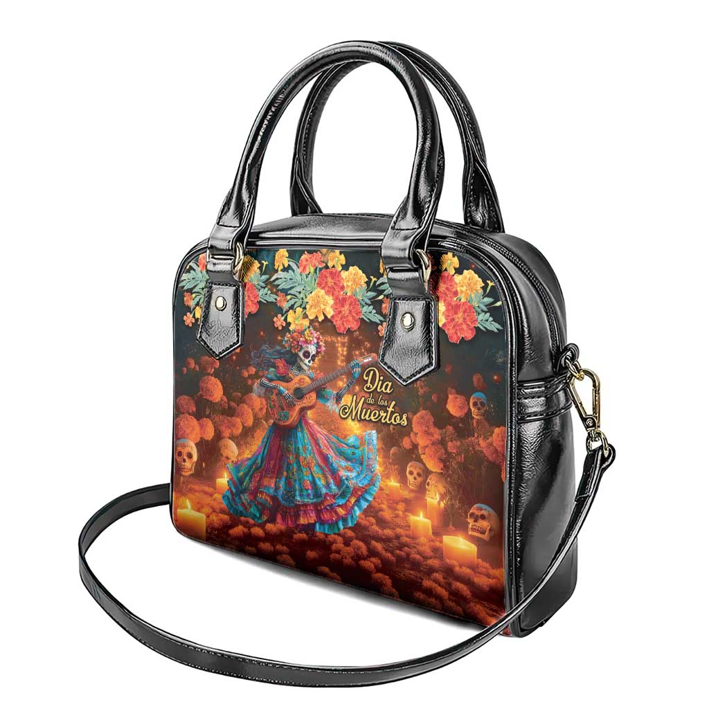 Mexican La Catrina Skeletons Dancing Shoulder Handbag Dia de Los Muertos Verion 2