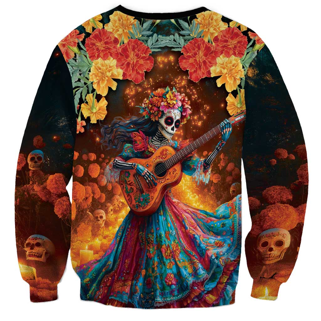 Mexican La Catrina Skeletons Dancing Sweatshirt Dia de Los Muertos Verion 2 - Wonder Print Shop