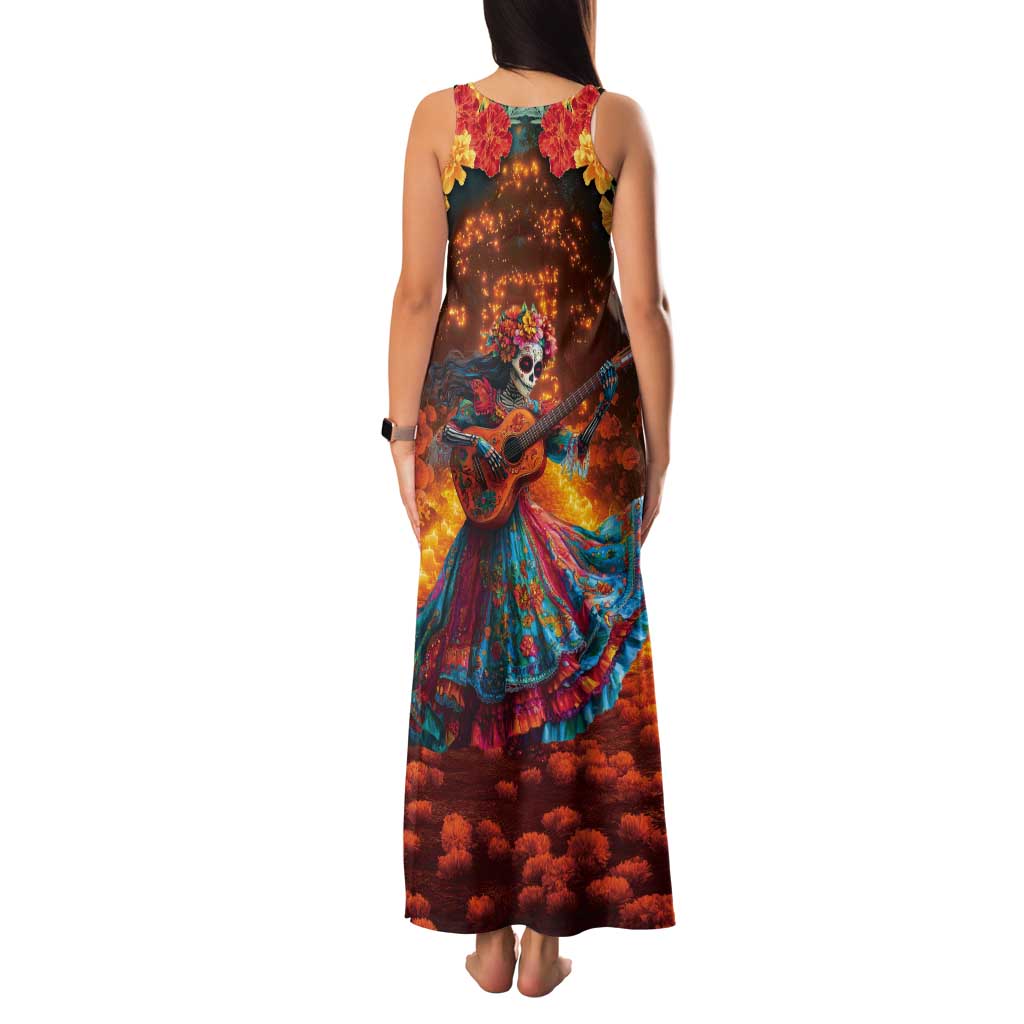 Mexican La Catrina Skeletons Dancing Tank Maxi Dress Dia de Los Muertos Verion 2 - Wonder Print Shop