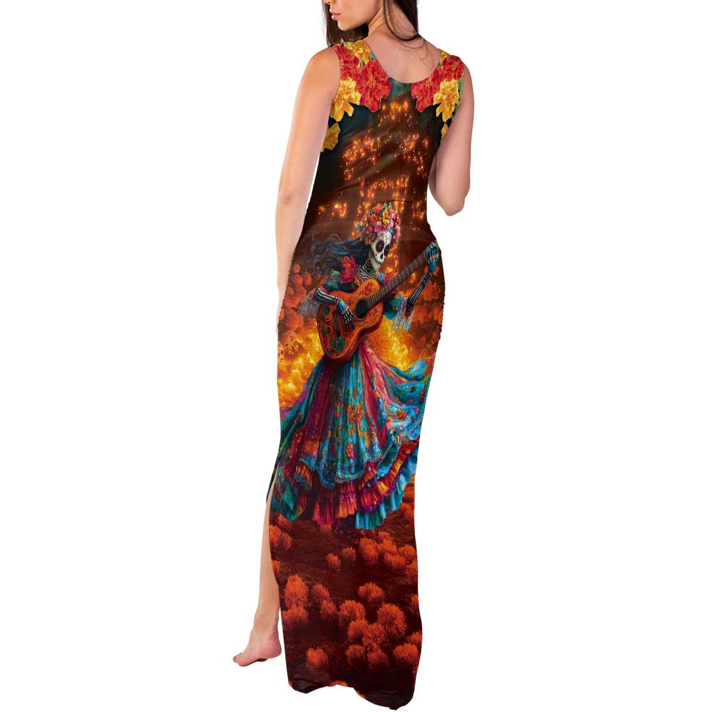 Mexican La Catrina Skeletons Dancing Tank Maxi Dress Dia de Los Muertos Verion 2 - Wonder Print Shop