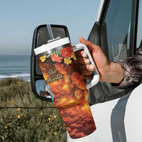 Mexican La Catrina Skeletons Dancing Tumbler With Handle Dia de Los Muertos Verion 2 - Wonder Print Shop
