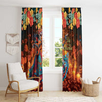 Mexican La Catrina Skeletons Dancing Window Curtain Dia de Los Muertos Verion 2 - Wonder Print Shop