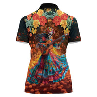 Mexican La Catrina Skeletons Dancing Women Polo Shirt Dia de Los Muertos Verion 2 - Wonder Print Shop