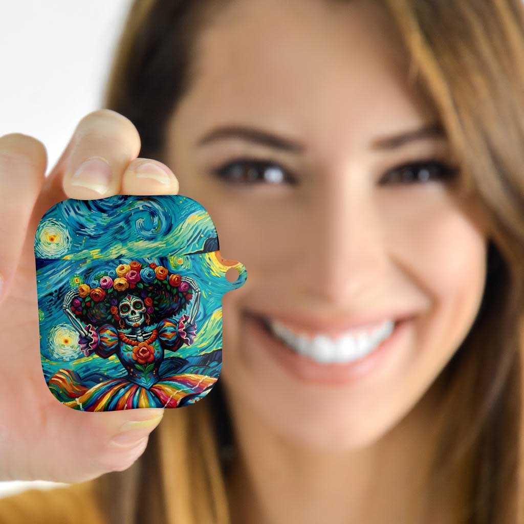 Día de los Muertos AirPods Case A Swirl of Colors and Souls - Wonder Print Shop