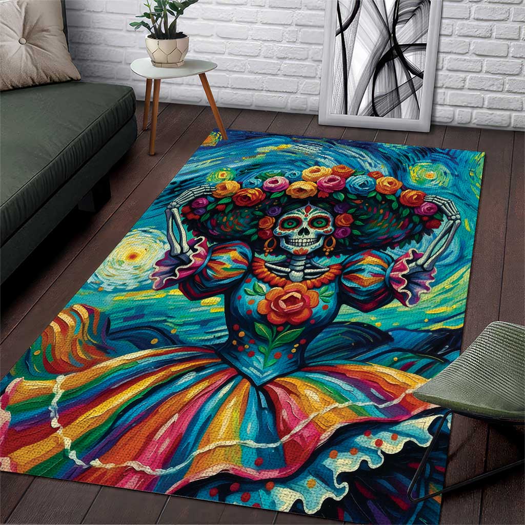 Día de los Muertos Area Rug A Swirl of Colors and Souls - Wonder Print Shop