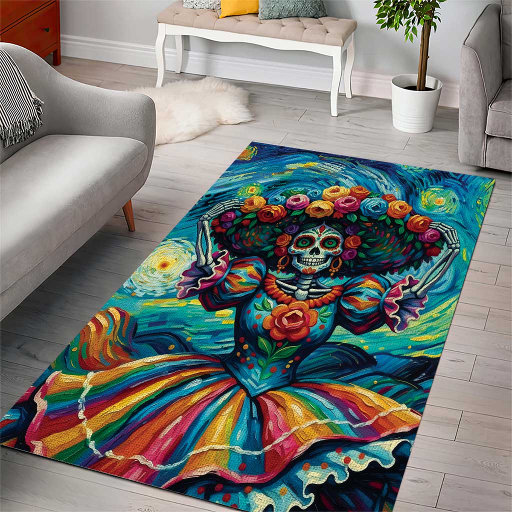 Día de los Muertos Area Rug A Swirl of Colors and Souls - Wonder Print Shop
