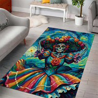 Día de los Muertos Area Rug A Swirl of Colors and Souls - Wonder Print Shop