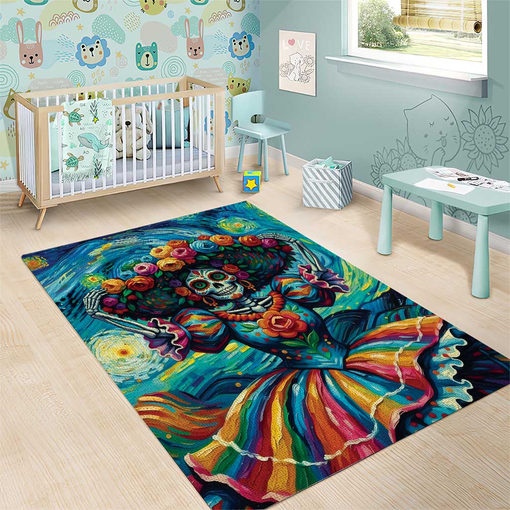 Día de los Muertos Area Rug A Swirl of Colors and Souls - Wonder Print Shop