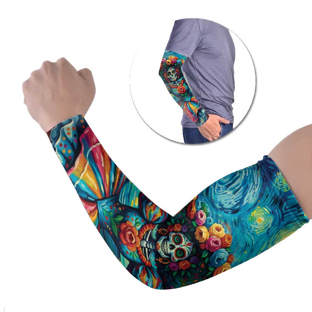 Día de los Muertos Arm Sleeves A Swirl of Colors and Souls - Wonder Print Shop